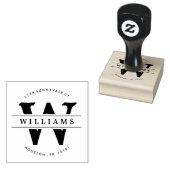 Klassiek Monogram Ronde Retouradres Stempel (Gestempeld)