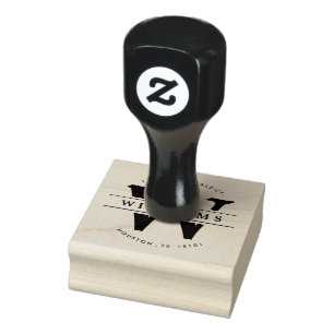 Klassiek Monogram Ronde Retouradres Stempel