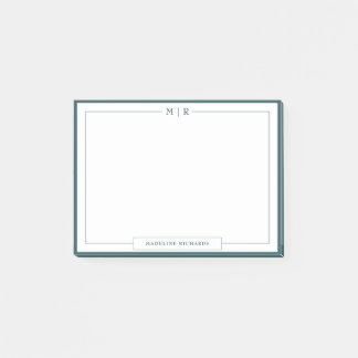 Klassiek Monogram Rookgroene Rand Briefpapier Post-it® Notes