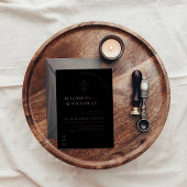 Klassiek Monogram | Sierlijke Boho Bruiloft Folie Uitnodiging