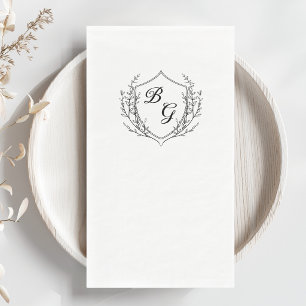 Klassiek monogram trouwtop zwart en wit servet