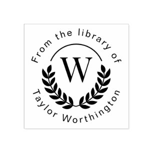 Klassiek monogram "uit de bibliotheek van" Boek Rubberstempel
