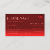 Klassiek monogram van Wijn Red Gradient Mirror Visitekaartje (Achterkant)