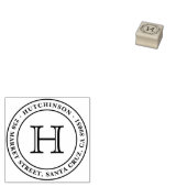 Klassiek monogram zegeladres retouradres 	rubberstempel (Gestempeld)