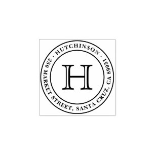 Klassiek monogram zegeladres retouradres 	rubberstempel