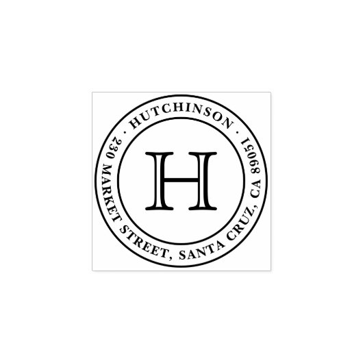 Klassiek monogram zegeladres retouradres 	rubberstempel (Afrduk)