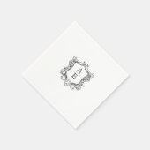 Klassiek Monogram Zwart-wit bruiloft servetten (Hoek)