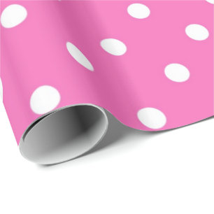 Klassiek, mooi, elegant roze & witte stippen cadeaupapier