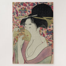 Klassiek mooi geisha-portret met een kam-kunst