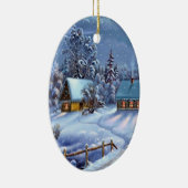 Klassiek, mooi kerstcadeautje afbeelding keramisch ornament (Rechts)