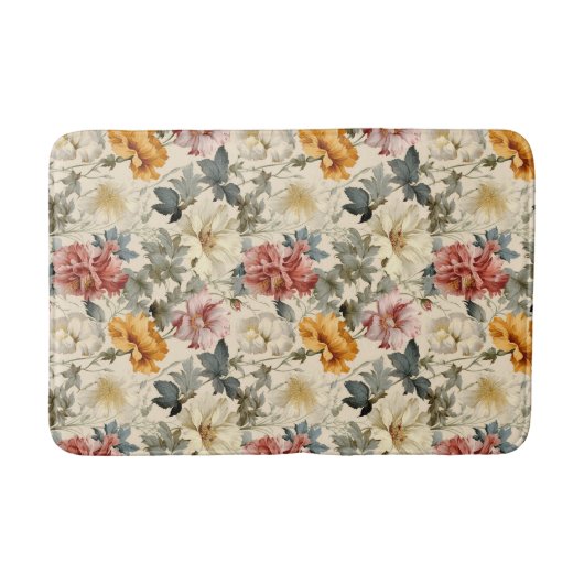 Klassiek mooi Noors waterverf retro floral Badmat (Voorkant)