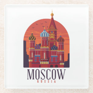 Klassiek Moskou Rusland Kremlin Architectuur Glazen Onderzetter