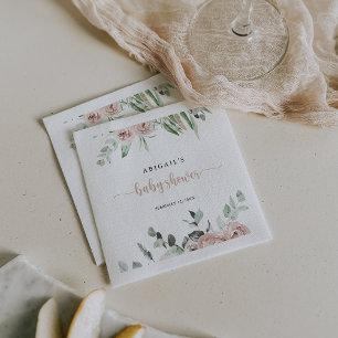 Klassiek mosterd roze roze Baby shower Servet