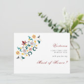 Klassiek motief bruiloft met vintage geometrie menu (Staand voorkant)