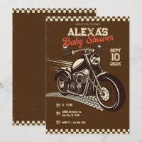 Klassiek  motorfiets baby shower