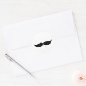Klassiek Mustache Little Man Ronde Sticker (Envelop)
