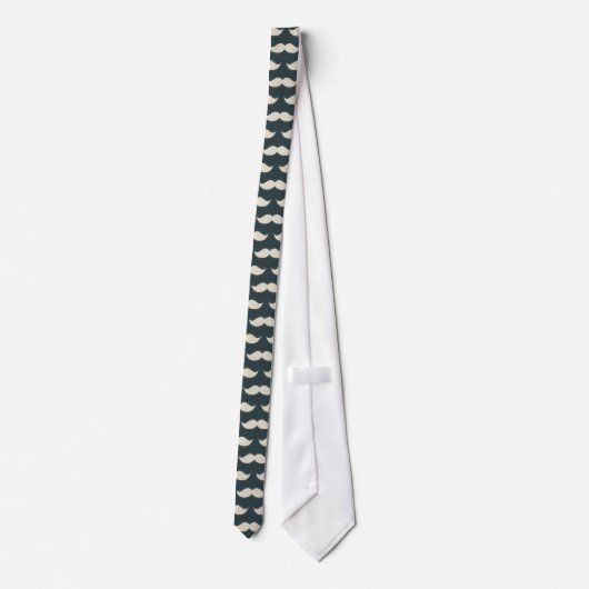 Klassiek Mustache Pattern op Black Stropdas (Achterkant)