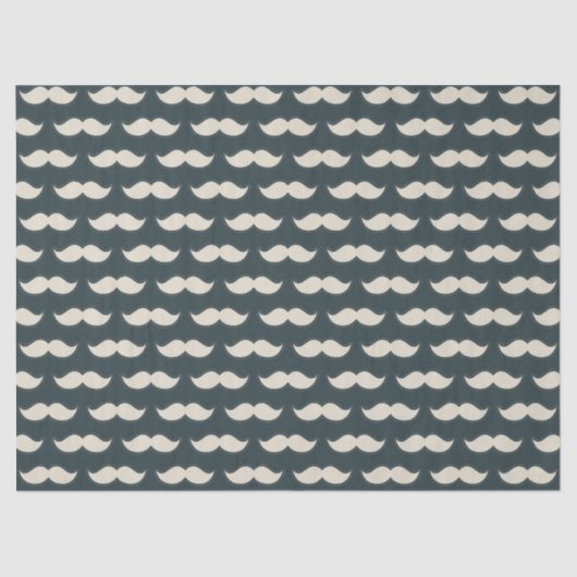 Klassiek Mustache Pattern op Black Tissuepapier (Voorkant)