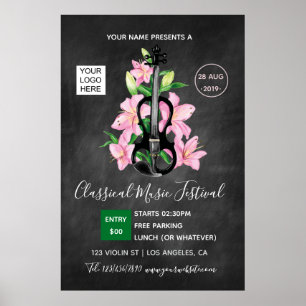 Klassiek muziekfestival Chalkboard Poster
