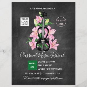 Klassiek Muzieksfestival Schoolbord Flyer