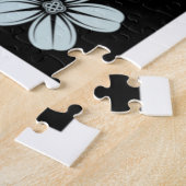 Klassiek naadloos blokpatroon, zwarte achtergrond legpuzzel (Zijkant)