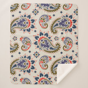 Klassiek naadloos paisley patroon ontwerp. sherpa deken
