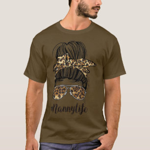 Klassiek Nanny Leven Rommelig Haar Knot Luipaard V T-shirt