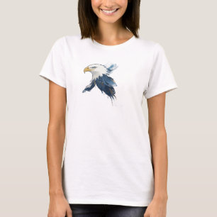 Klassiek Navy Abstracte Adelaar Kunstontwerp T-shirt