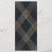 Klassiek Navy Blauw Calligrafie Monogram Trouwfees Programma (Achterkant)