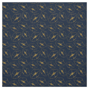 Klassiek Navy Blauw en Goud Stof Naadloos Patroon