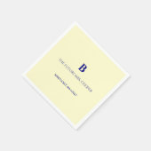 Klassiek Navy Blauw Script Monogram Servet (Hoek)