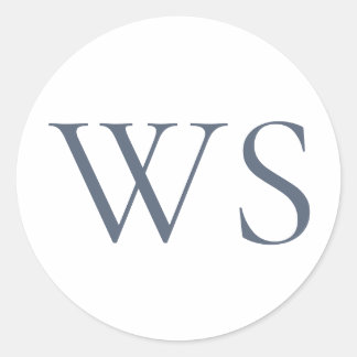 Klassiek Navy Blauwe Balk Monogram Omslagzegel Ronde Sticker