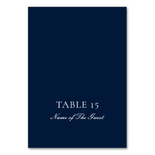 Klassiek Navy Blauwe Ivoor Calligrafie Plaatskaart Kaart