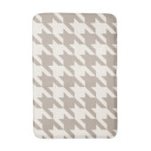 Klassiek neutraal ivoor taupe houndstooth patroon badmat (Voorkant Verticaal)