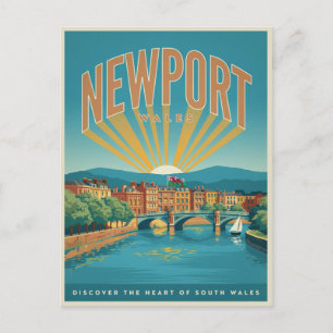 Klassiek Newport Castle, Wales cadeaus en souvenir Briefkaart