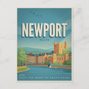 Klassiek Newport Castle, Wales cadeaus en souvenir Briefkaart