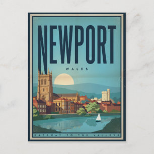 Klassiek Newport Castle, Wales cadeaus en souvenir Briefkaart