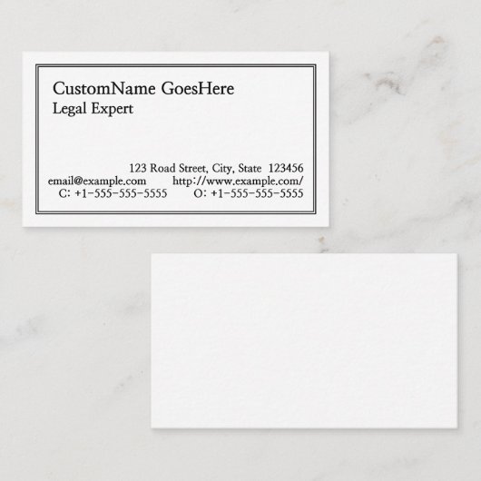 Klassiek, nostalgisch en traditioneel Visitekaartj Visitekaartje (Voorkant / Achterkant)