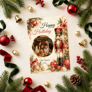 Klassiek Notenkraker Kerst Familieportret Feestdagenkaart