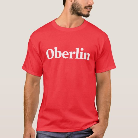 Klassiek Oberlin rood T-shirt (Voorkant)