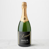 Klassiek ontwerp Custom verlovingsfeest Sparkling Wijnetiket (Voorkant)