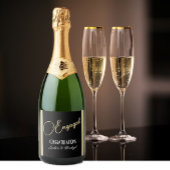 Klassiek ontwerp Custom verlovingsfeest Sparkling Wijnetiket