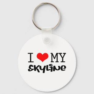 Klassiek ontwerp "I Love My Skyline" Sleutelhanger