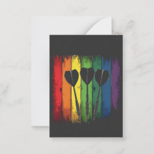 Klassiek ontwerp van dart met LGBTQ kleuren Notitiekaartje
