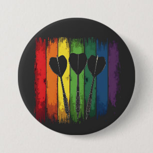 Klassiek ontwerp van dart met LGBTQ kleuren Ronde Button 7,6 Cm