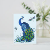 Klassiek ontwerp voor pacock en dragonfly briefkaart (Staand voorkant)