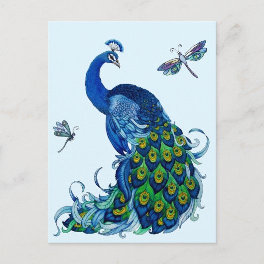 Klassiek ontwerp voor pacock en dragonfly briefkaart (Voorkant)
