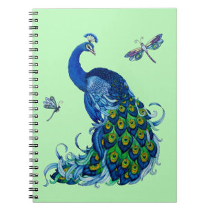 Klassiek ontwerp voor pacock en dragonfly notitieboek