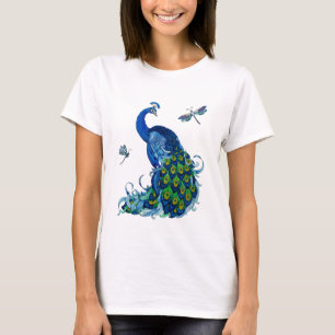 Klassiek ontwerp voor pacock en dragonfly t-shirt