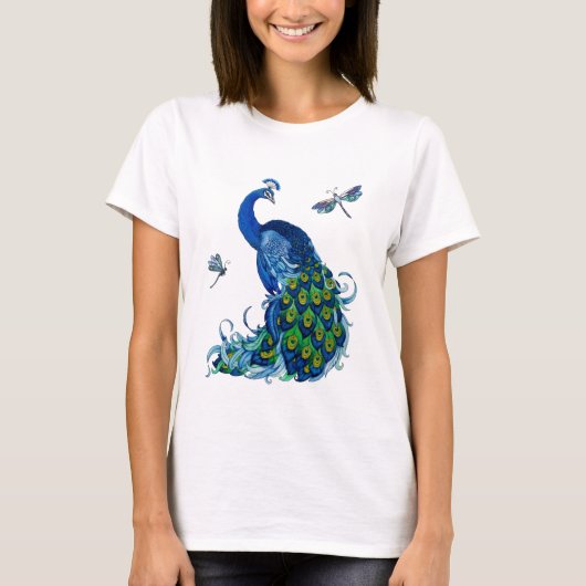 Klassiek ontwerp voor pacock en dragonfly t-shirt (Voorkant)